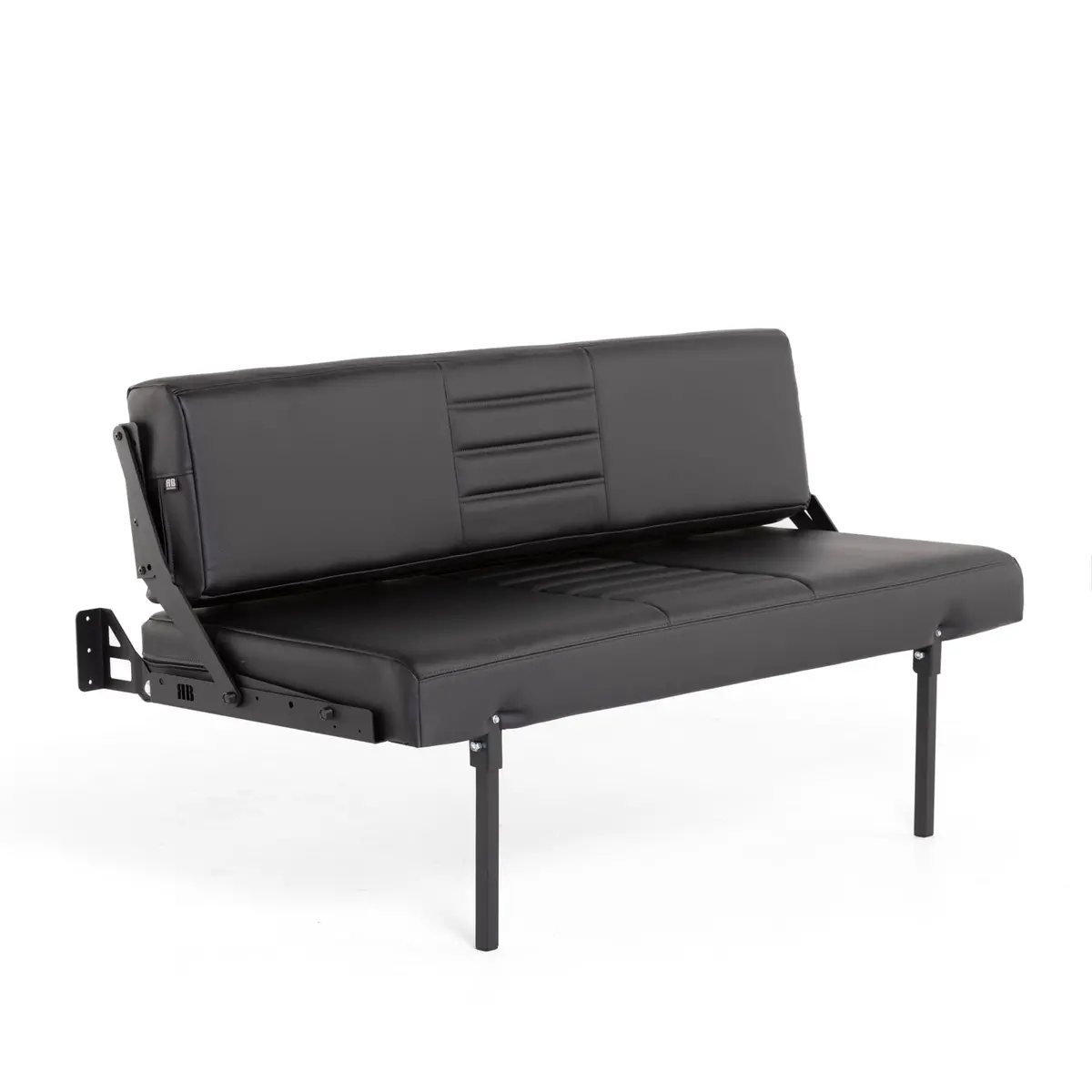 Rb Components 58" Retro Sofa Sleeper - Black Carbon Fiber Vinyl 1