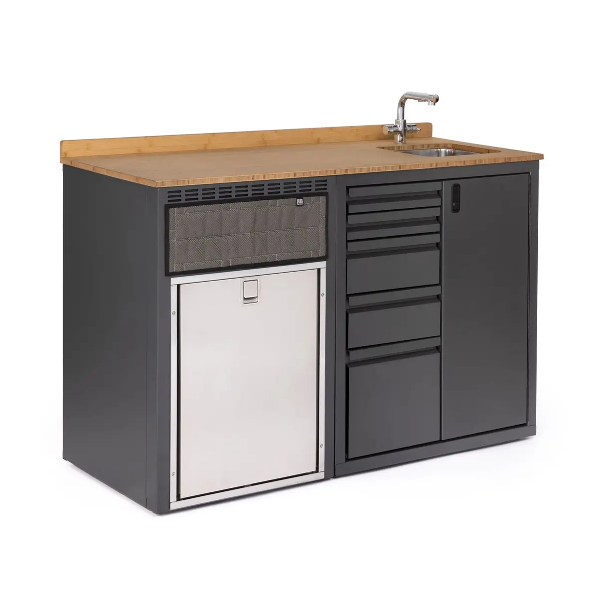 Rb Components 56In Galley - Isotherm 85 Fridge Base Cabinet - Drawer System 1