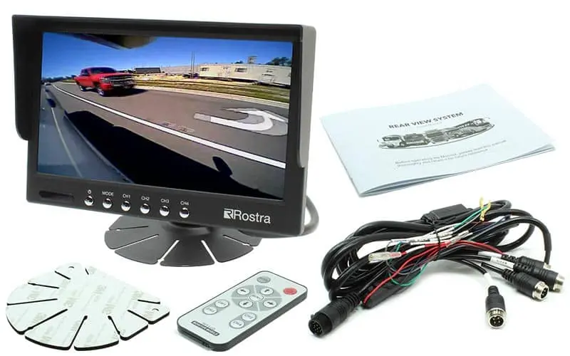 Rostra Powertrain 250-8222 7" Quad-View Lcd Monitor 4 Camera Inputs 1