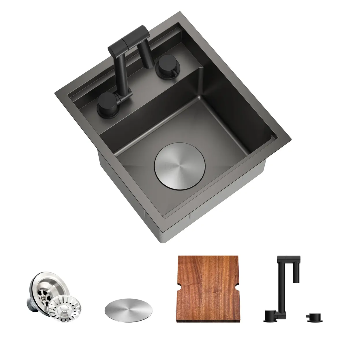 Torva 13 X 15 Inch Undermount Sink With Built-In Foldable Faucet 1