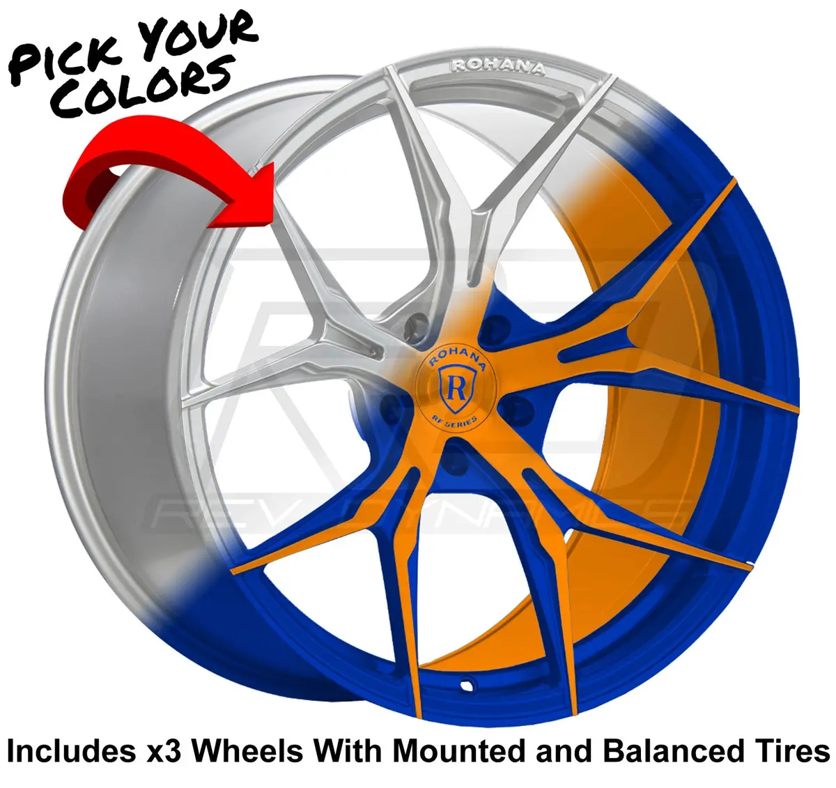 Rohana Rfx5 Slingshot 20" Super Wide Rear (345 Or 335) Wheel And Tire Package 1