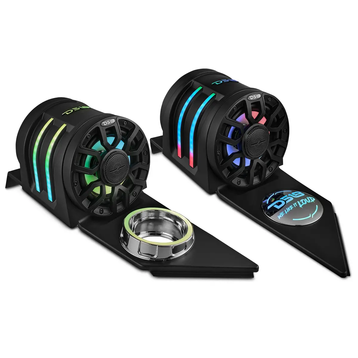 Polaris Slingshot Headrest Speaker Pods Loaded | 2 X Nxl-Iq6/Bk Speakers And Digital Led Lights | 2015 - Current 1