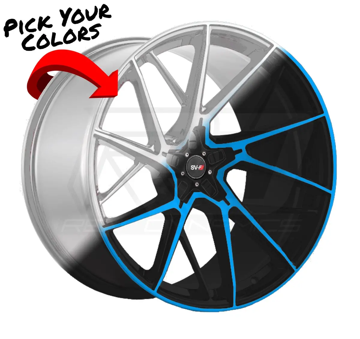 Savini Sv-F6 C8 Corvette 20X9" Front 21X12" Rear Wheel And Tire Package 1