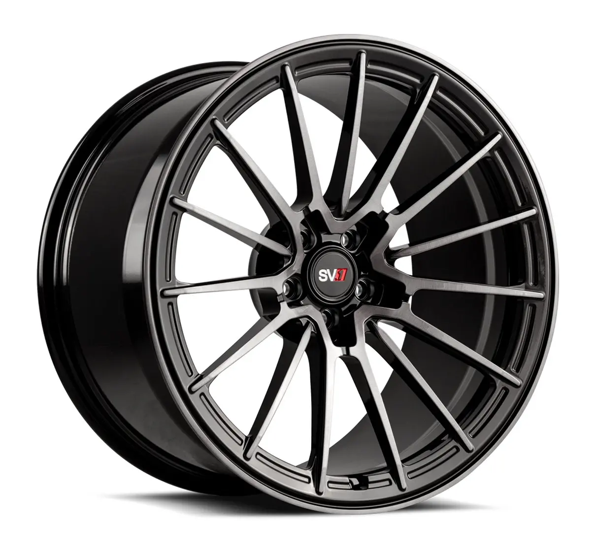 Savini Sv1 R2 Slingshot 20" Super Wide Rear (345 Or 335) Wheel And Tire Package - Gloss Black W/Double Dark Tint 1
