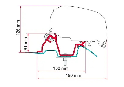 Fiamma F65s/F80s Awning Mounting Bracket - Mercedes Sprinter Without Roof Rails 1