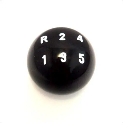 Gear Knob With White Infill Original Plastic Style Upper-Left Reverse (246: All) 	 103301 1