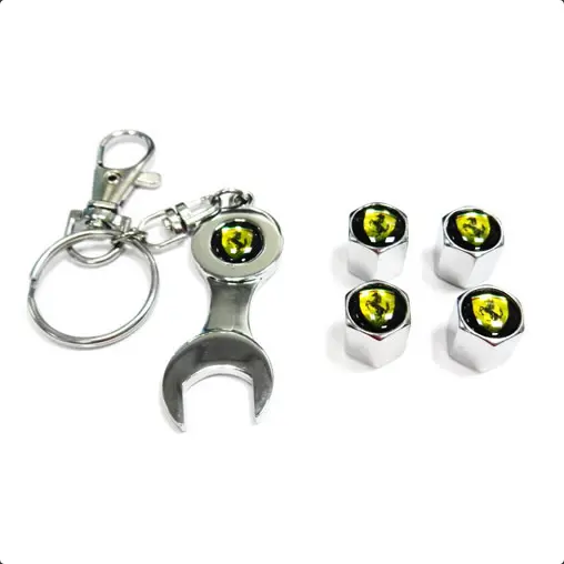 Valve Cap Set With Keyring 	Fer01220 1