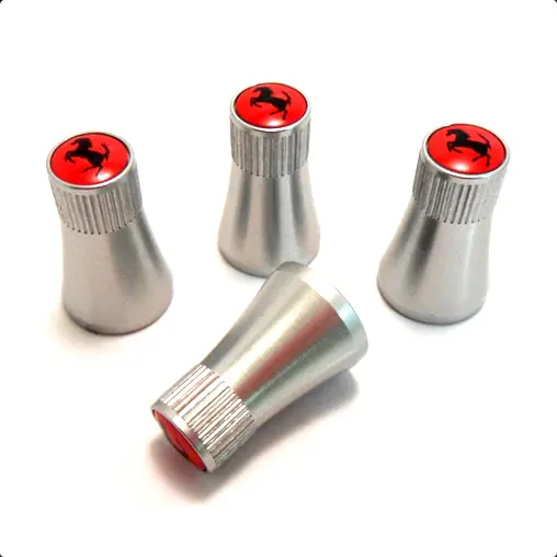 Tyre Valve Cap Set, Red Cone Shaped 	70002014 1