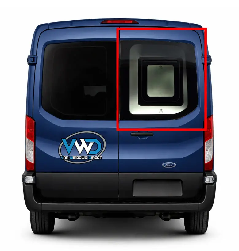 Vwd 2015+ Ford Transit Awning Window Medium / High Roof Passenger Side Rear Cargo Door (Tr215-Aw) 2