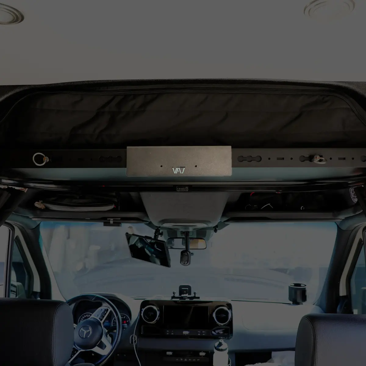 Canyon Adventure Vans Cab Shelf Tv Bracket 1