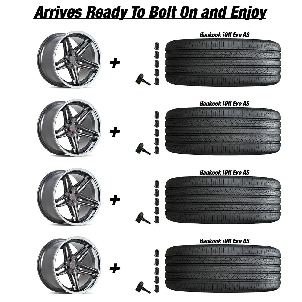 Ferrada Cm1 Tesla Model 3 20" Front And Rear Wheel And Tire Package - Graphite 3