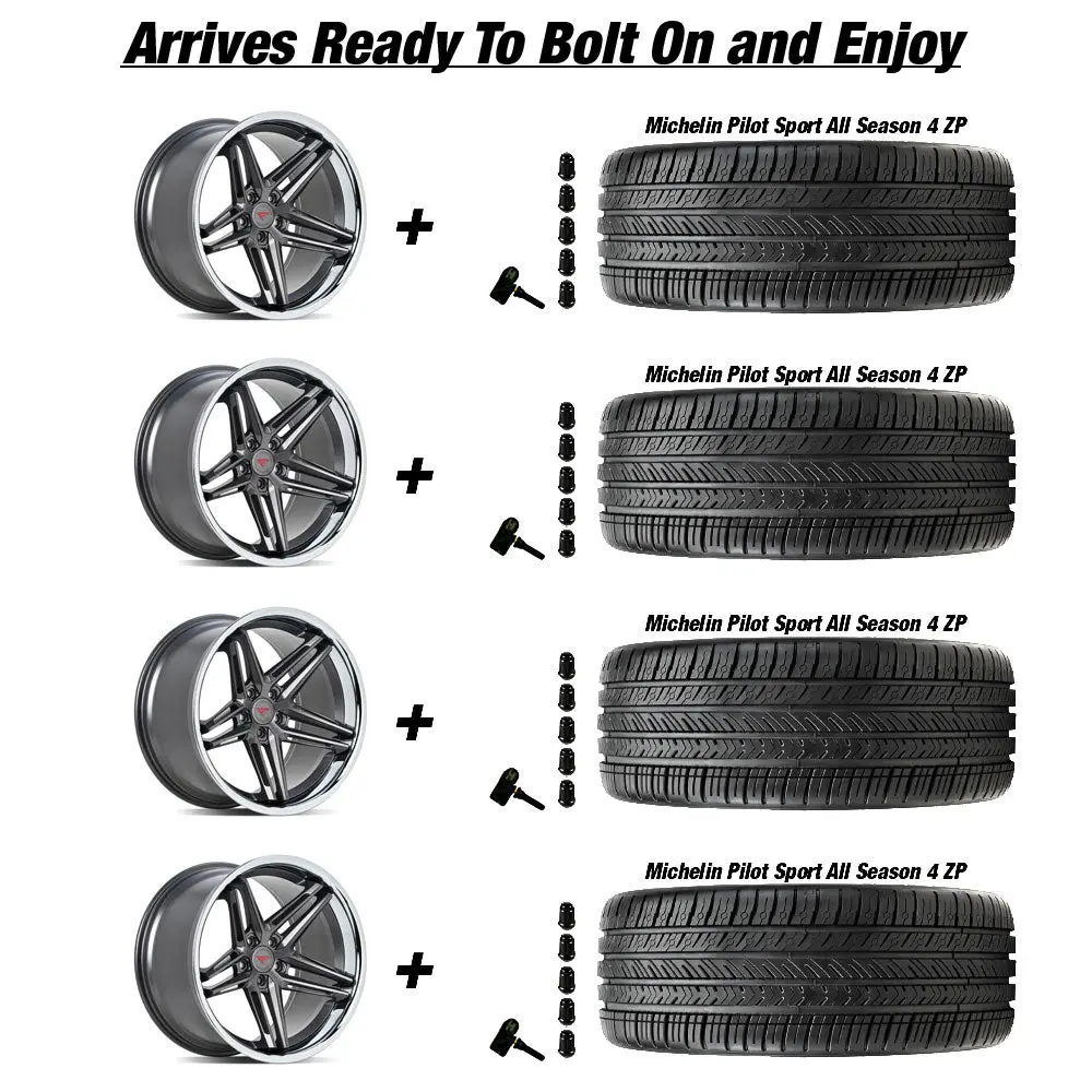 Ferrada Cm1 Tesla Model 3 20" Front And Rear Wheel And Tire Package - Graphite 4
