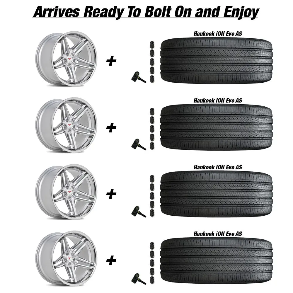Ferrada Cm1 Tesla Model 3 20" Front And Rear Wheel And Tire Package - Machine Silver 3