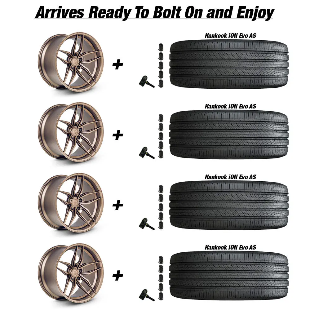 Ferrada Fr5 Tesla Model 3 20" Front And Rear Wheel And Tire Package - Matte Bronze 3