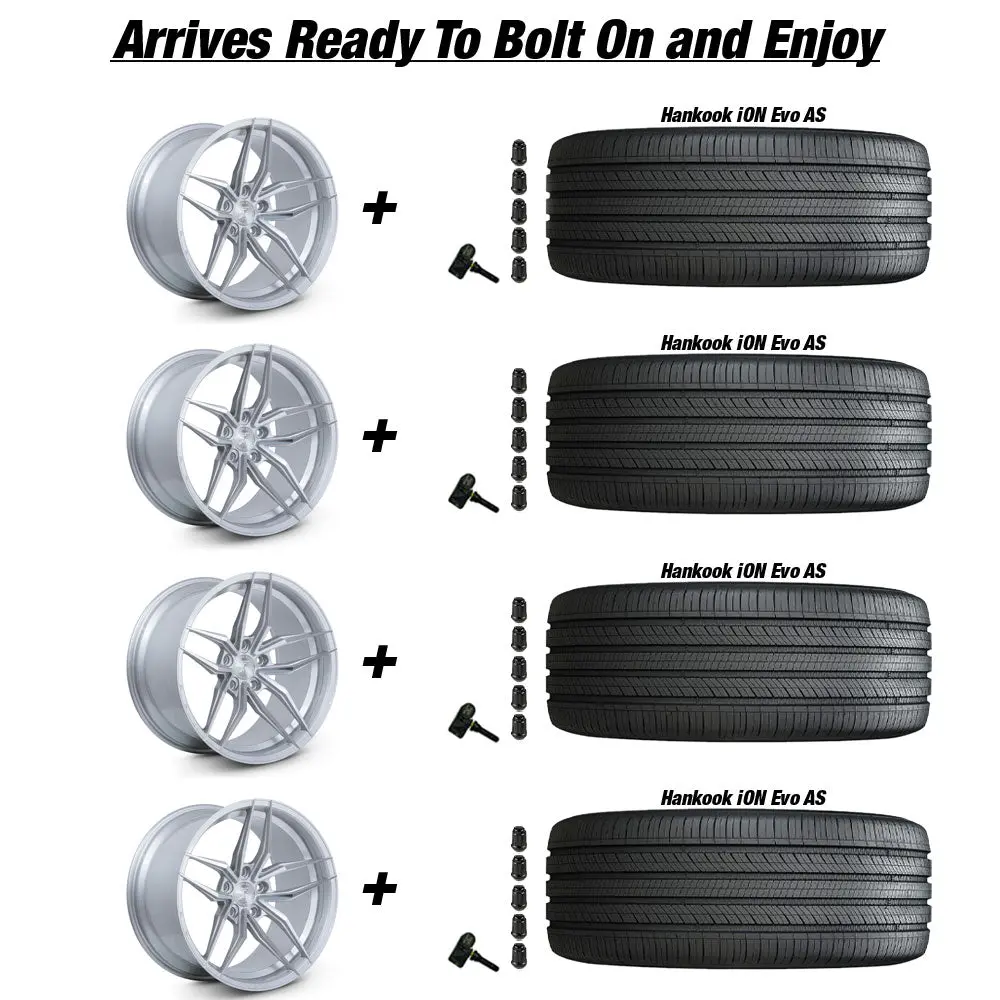 Ferrada Fr5 Tesla Model 3 20" Front And Rear Wheel And Tire Package - Machine Silver 3