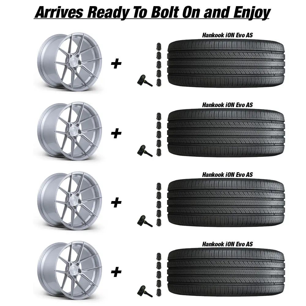 Ferrada Fr8 Tesla Model 3 20" Front And Rear Wheel And Tire Package - Machine Silver 3