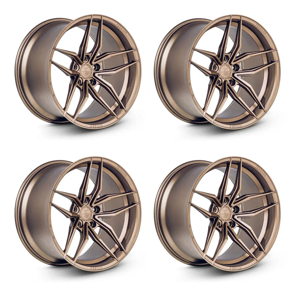 Ferrada Fr5 Tesla Model 3 20" Front And Rear Wheel And Tire Package - Matte Bronze 2