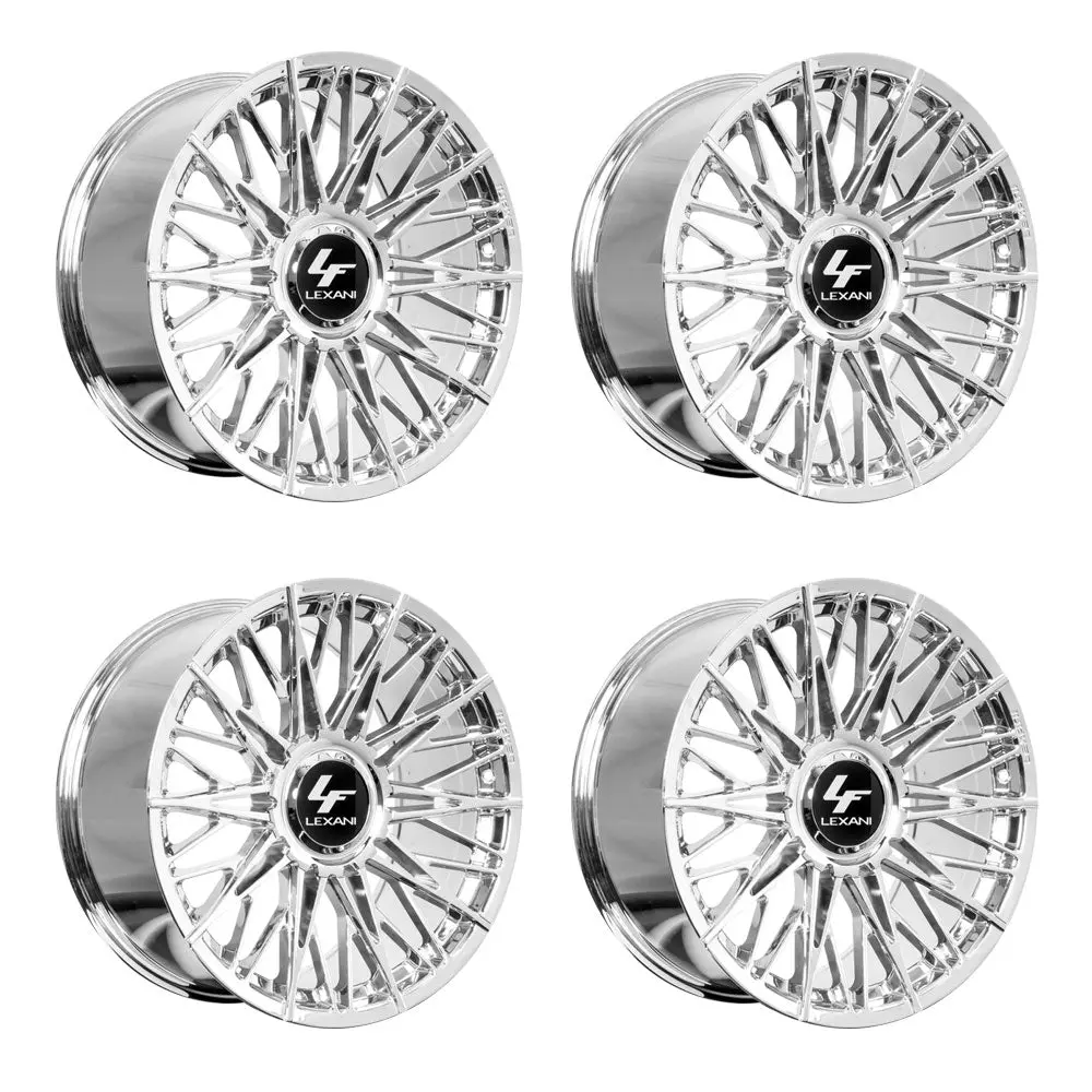 Lexani Newport-Xl Tesla Model 3 20" Front And Rear Wheel And Tire Package - Chrome 2