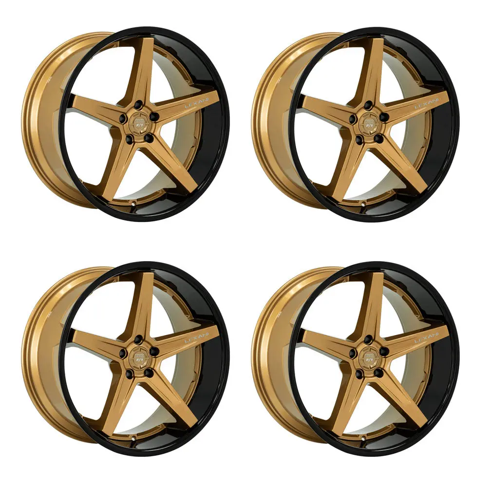 Lexani Savage Tesla Model 3 20" Front And Rear Wheel And Tire Package - Bronze 2