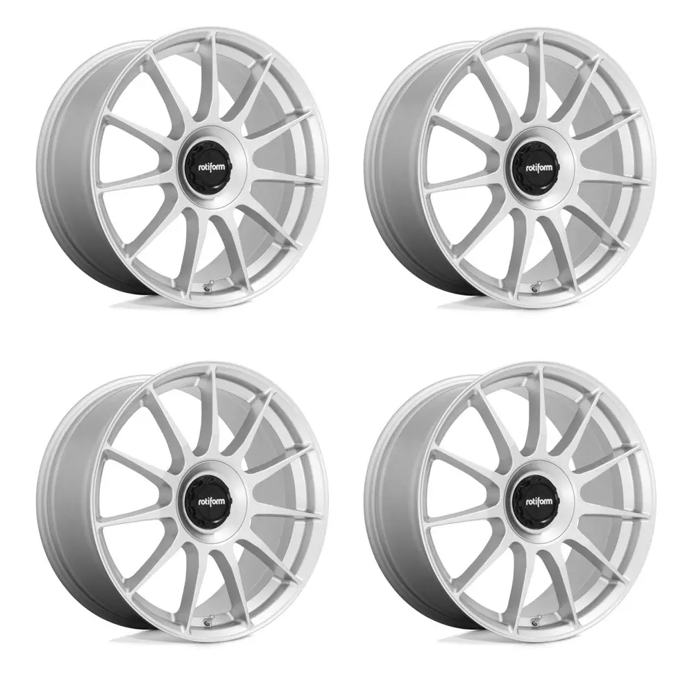 Rotiform Dtm Tesla Model 3 18" Front And Rear Wheel And Tire Package - Silver 1