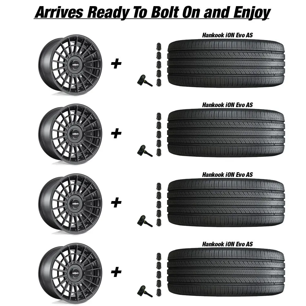 Rotiform Las-R Tesla Model 3 19" Front And Rear Wheel And Tire Package - Matte Black 4