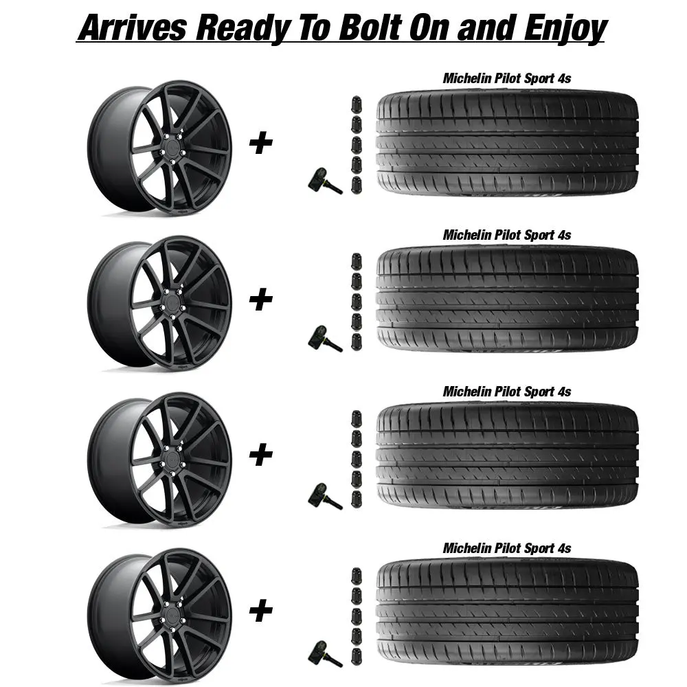 Rotiform Spf Tesla Model 3 19" Front And Rear Wheel And Tire Package - Matte Black 3