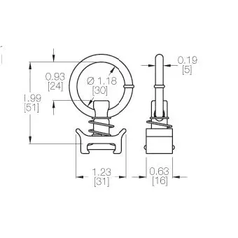 Rb Components L Track Fitting Stud W/ Ring, 6-Pack 2