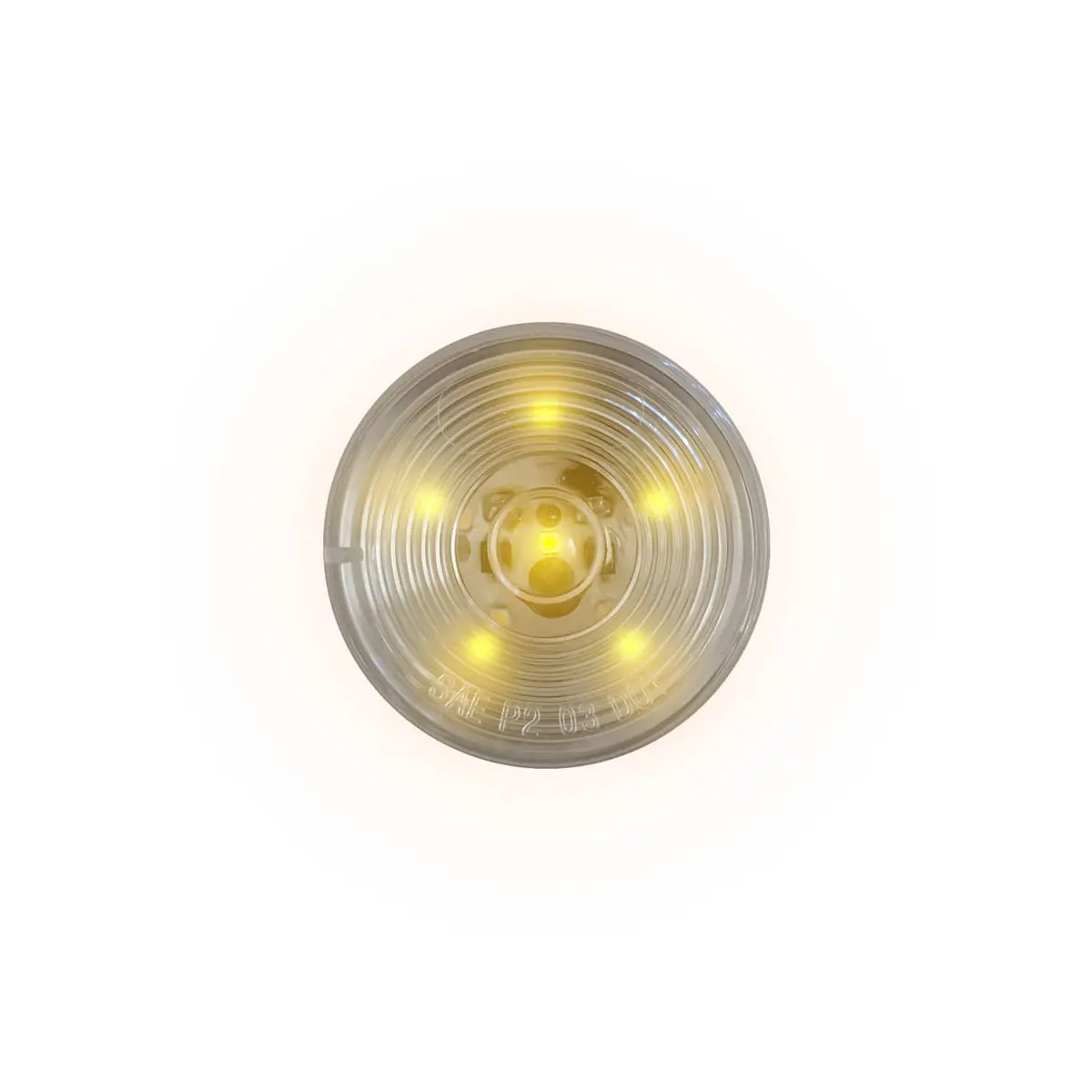 Uni-Bond Lighting Led2000c-6A Led 2" Rd Marker Clear Lens Lamp Amber - 6-Dio 1