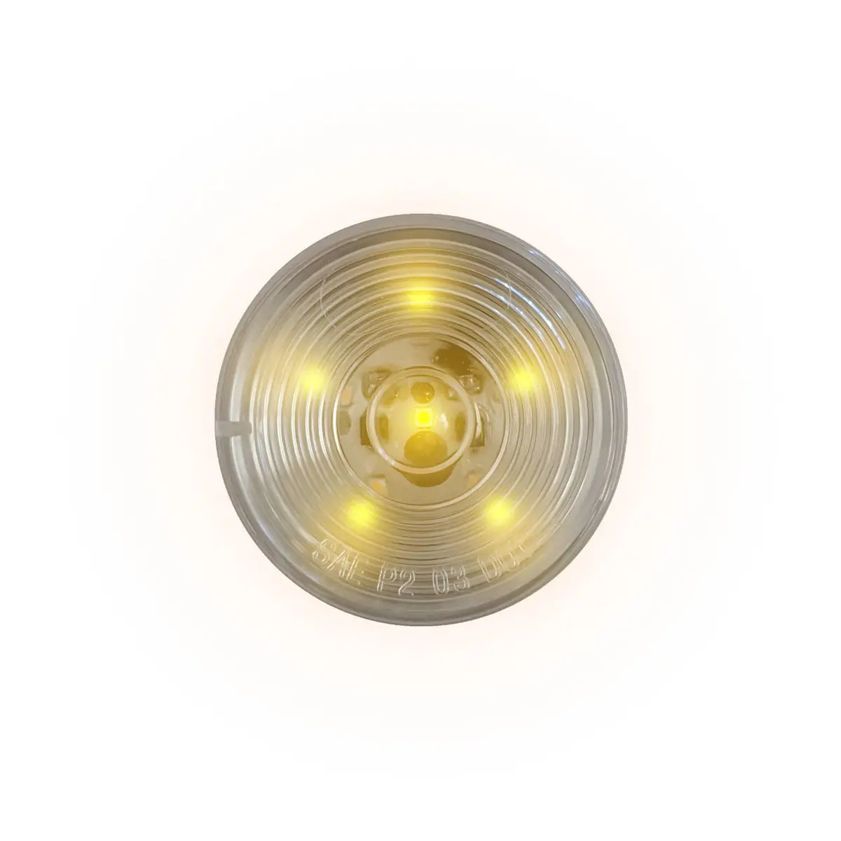 Uni-Bond Lighting Led2500c-6A Led 2.5" Rd Marker Clear Lens Lamp Amber - 6-Dio 1