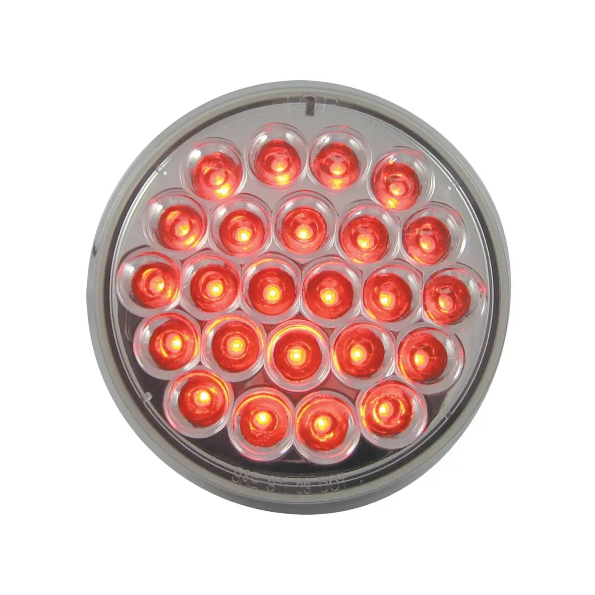 Uni-Bond Lighting Led4000c-24R Led Round S/T/T Lamp - Red With Clear Lens 1