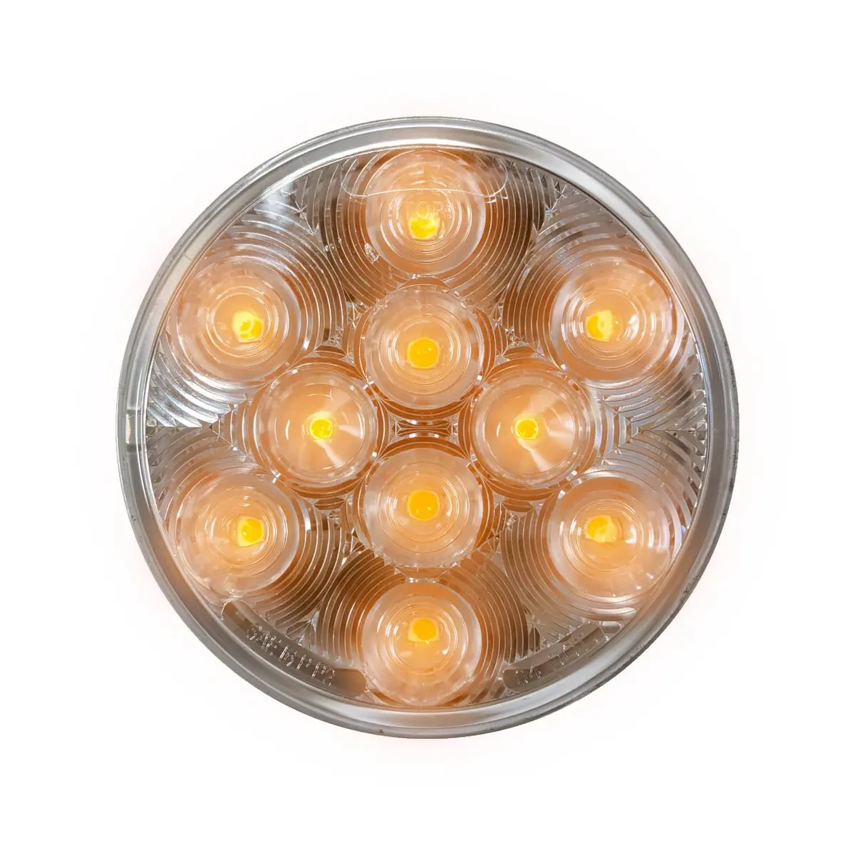 Uni-Bond Lighting Led4000cs-10A Led 4" Rd Signal/Park Clear Lens Lamp Amber - 10-Dio 1