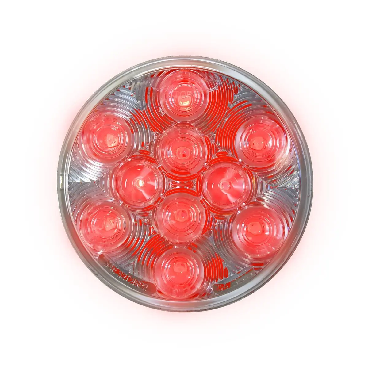 Uni-Bond Lighting Led4000cs-10R Led 4" Rd Stt Lamp Clear Lens Red - 10-Dio 1