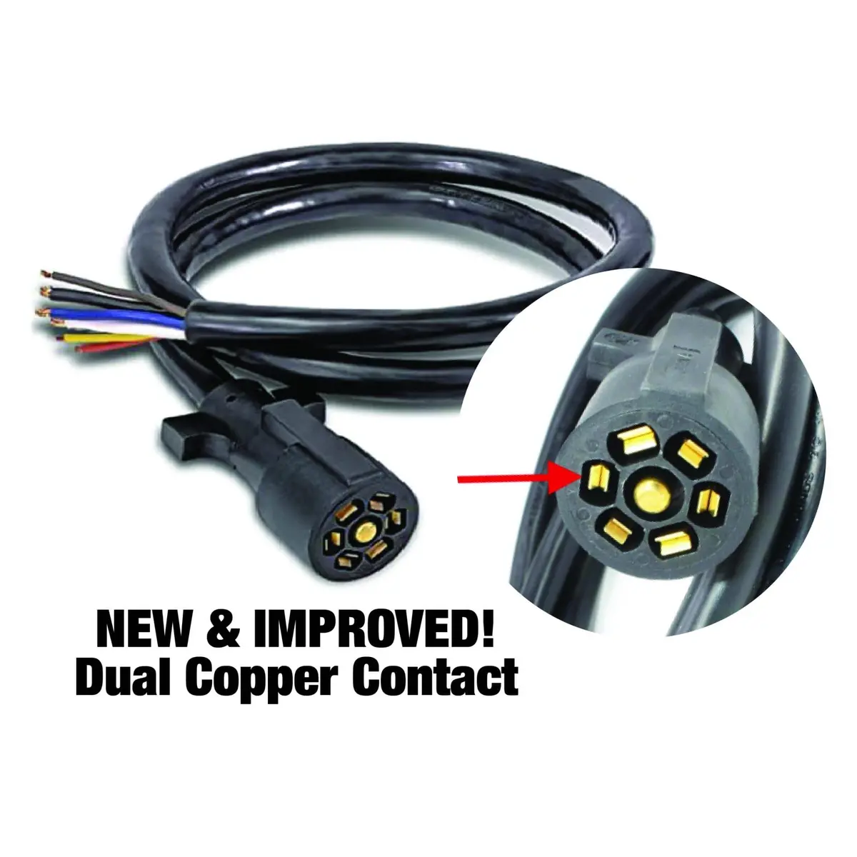 Uni-Bond Lighting W714ta-7 Cold Weather Black Jacketed Trailer Cable (7 Conductors) 1