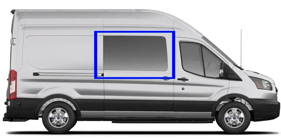 Vwd Ford Transit Van Fixed Window Medium / High Roof 2015+ Passenger Side Sliding Door (Tr201-F) 1