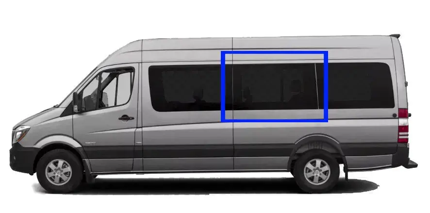 Vwd Mercedes Sprinter Van Fixed Window 2007+ Driver Side Middle (Sl102-F) 1