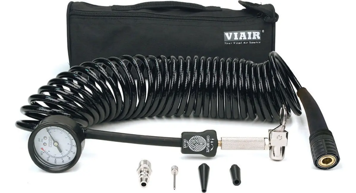 Viair 5-In-1 Braided Coil Hose With 60 Psi Gauge - 00027 1