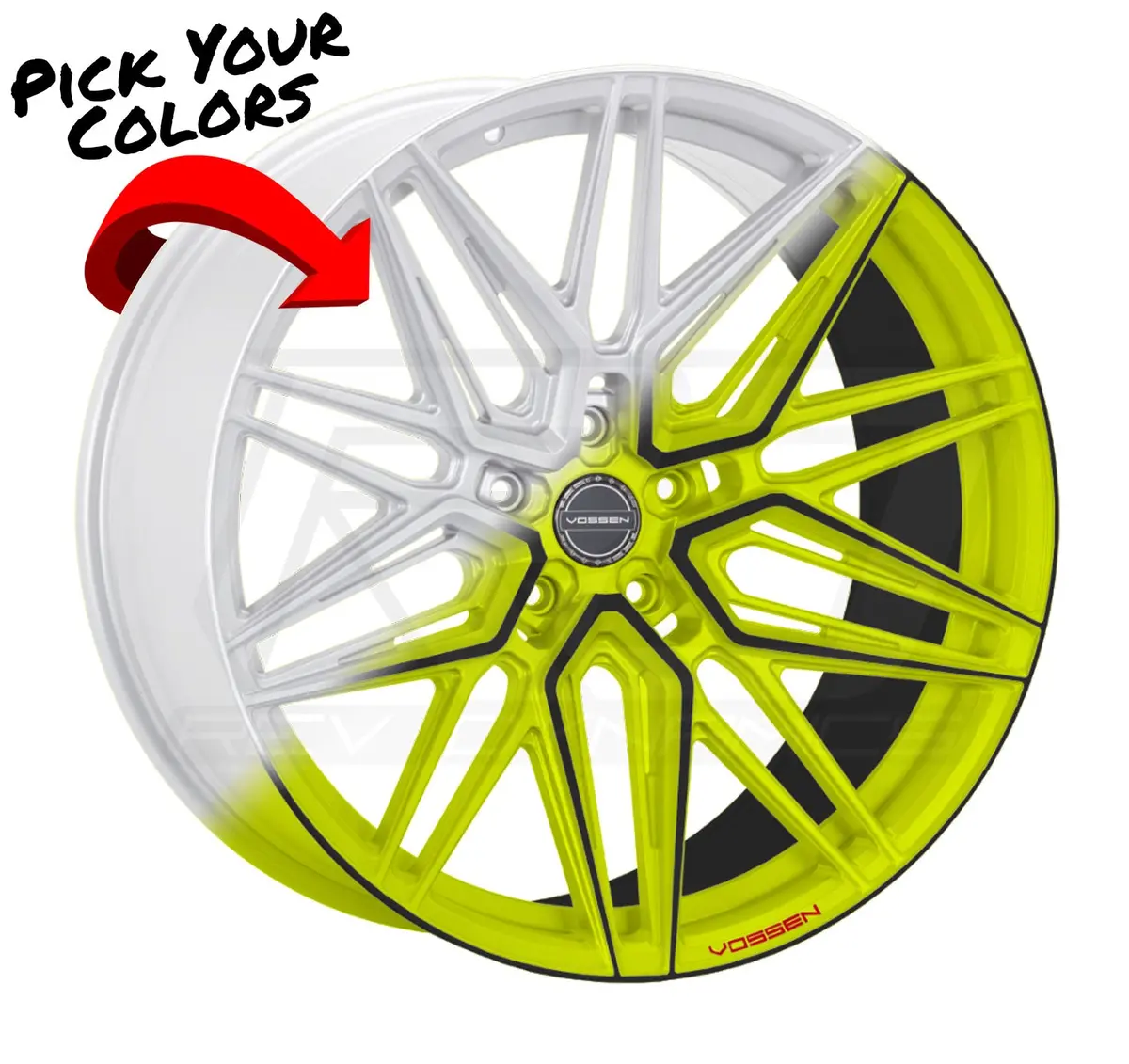 Vossen Hf-7 C8 Corvette 20X9" Front 21X12" Rear Wheel And Tire Package 1