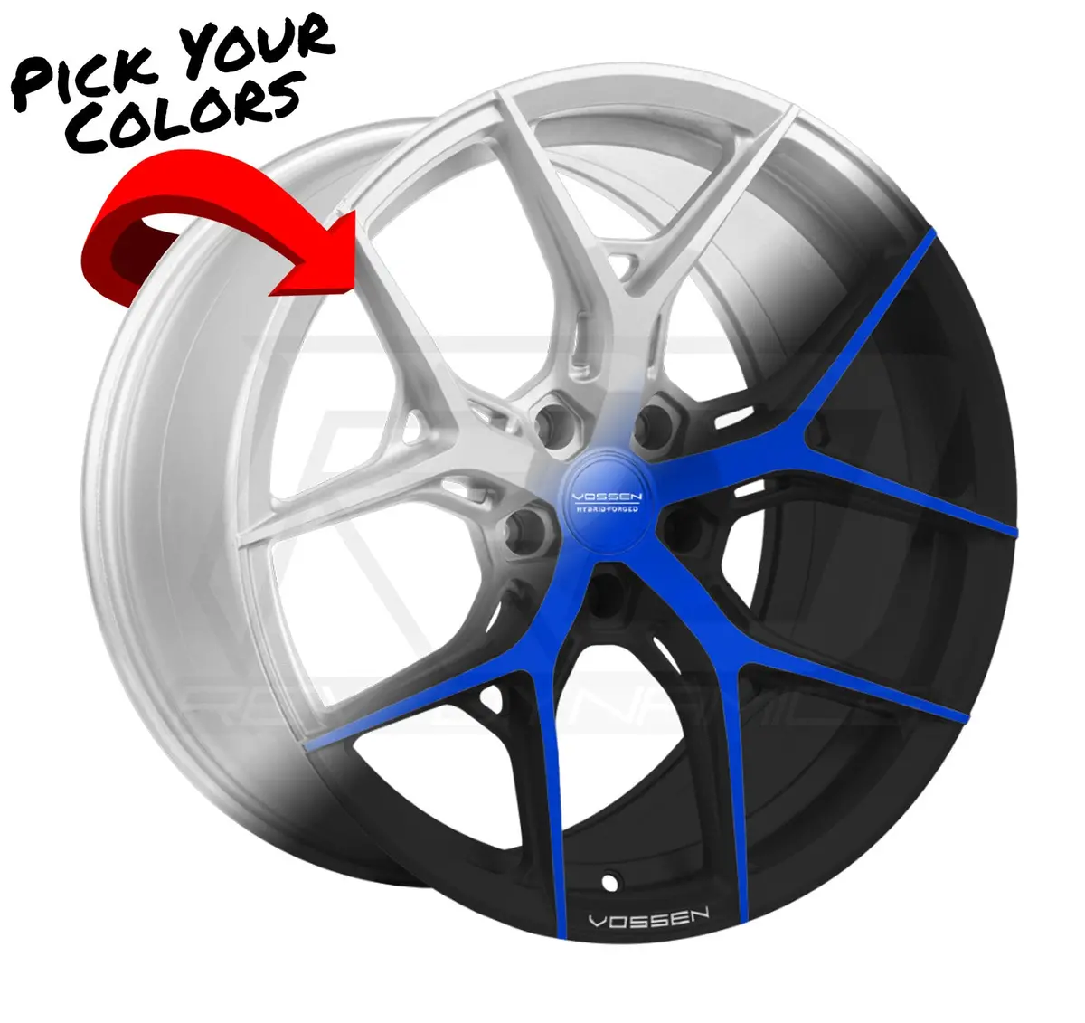 Vossen Hf-5 C8 Corvette 19" Front 20" Rear Wheel And Tire Package 1