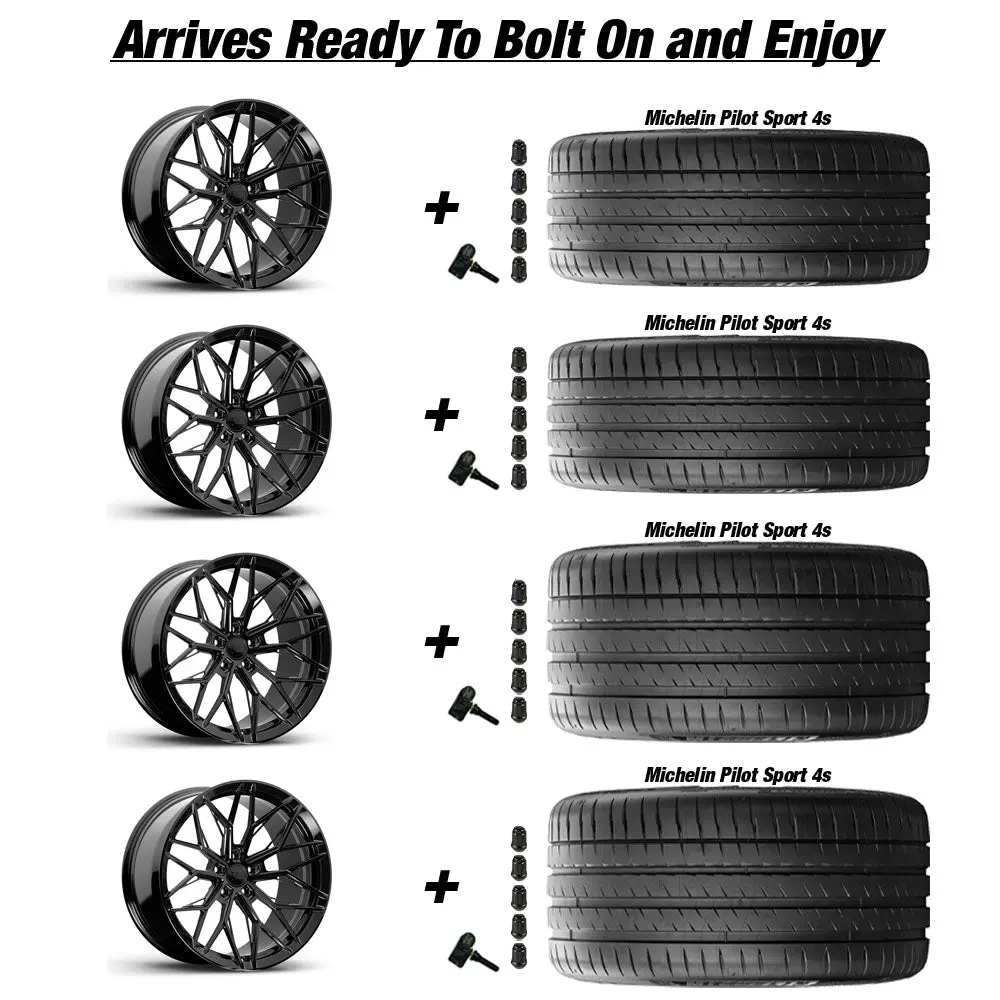 Variant Maxim C8 Corvette 20X9" Front 21X12" Rear Wheel And Tire Package 3