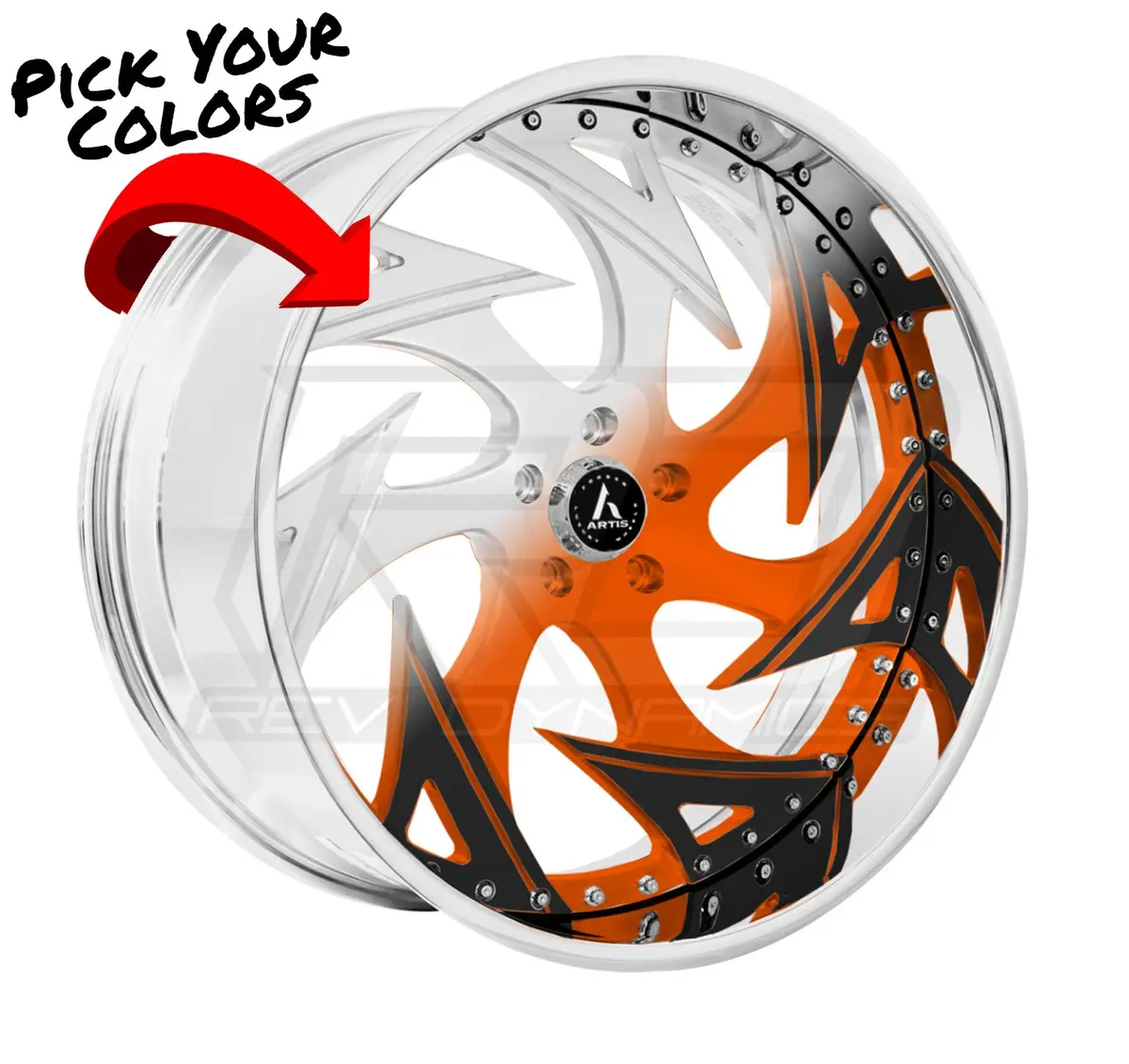 Artis Atomic 3Pc Forged Slingshot 22" Front 24" Rear Wheel And Tire Package 1