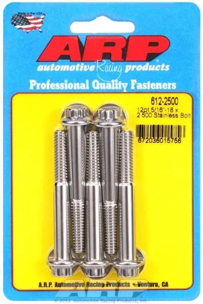 5-Piece Stainless Steel 12-Point Bolt Kit (Ar612-2500) 1