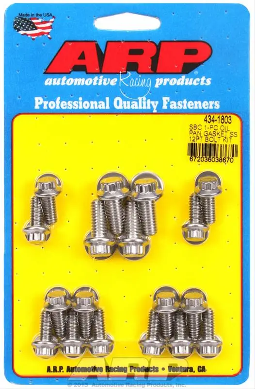 Arp Oil Pan Bolt Kit - Stainless Steel, 434-1803 1