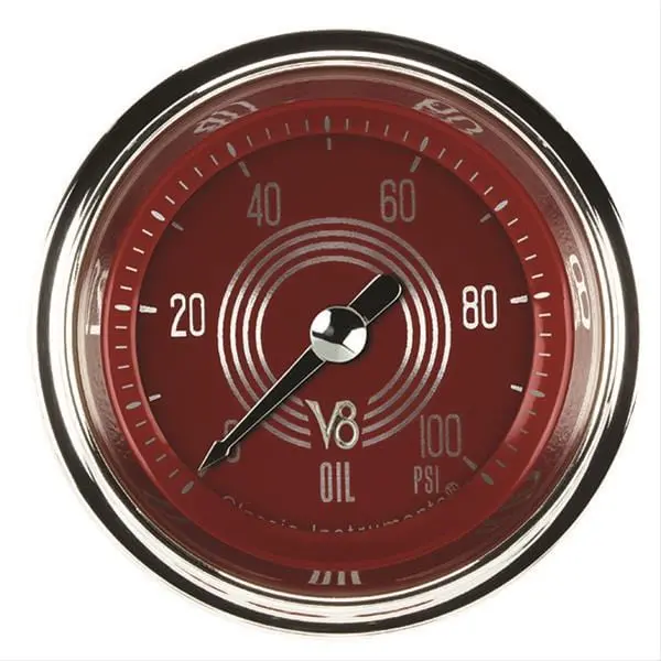 Classic Instruments V8 Red Steelie Series Analog Gauge Kit (V8Rs181Shc) 1