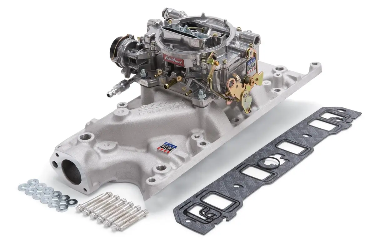 Edelbrock 2031 Performer Intake Manifold & Carburetor Combo Kit 2