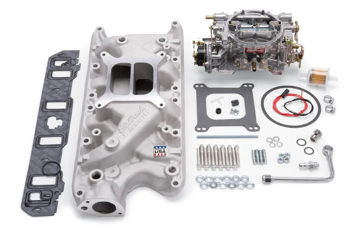 Edelbrock 2031 Performer Intake Manifold & Carburetor Combo Kit 1