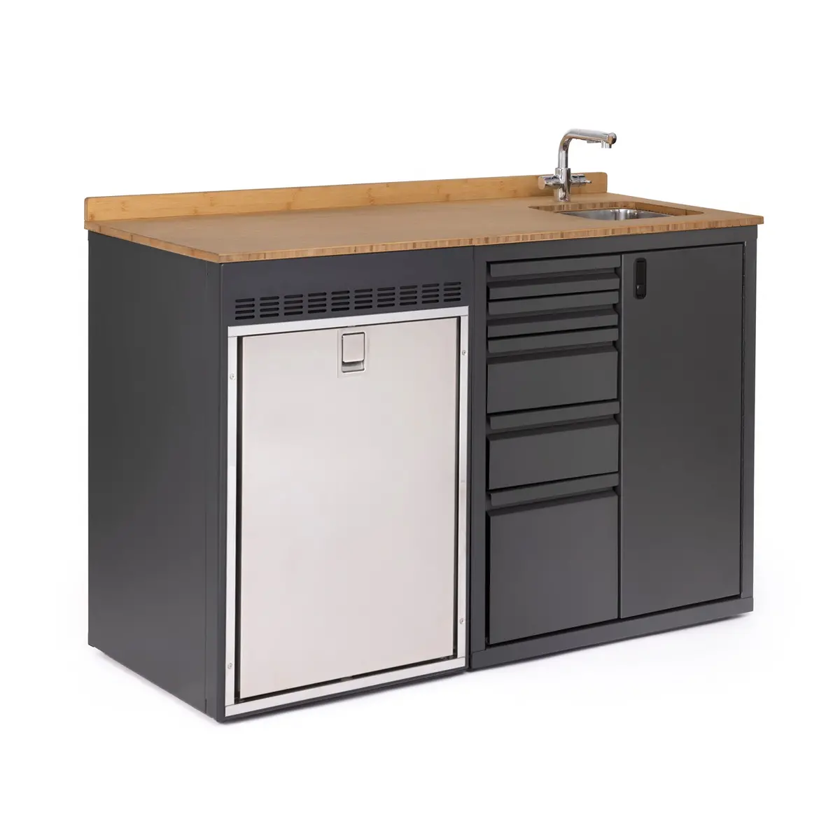 Rb Components 56In Galley - Isotherm 130 Fridge Base Cabinet - Drawer System 3