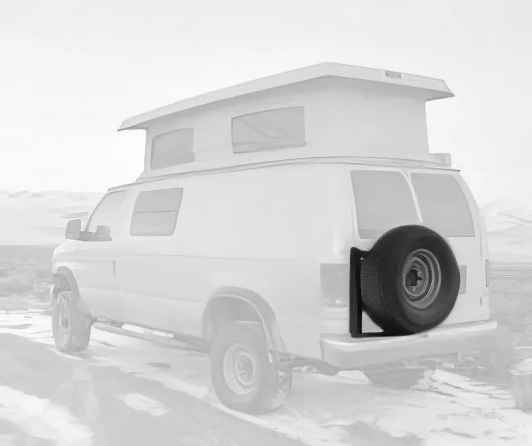 Aluminess 1992-2014 Ford E-Series Van Tire Rack 1