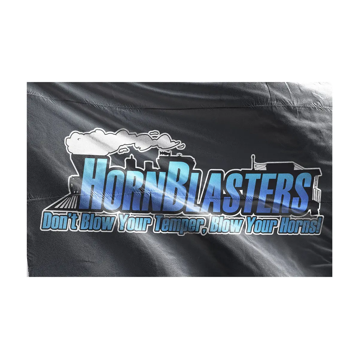 Hornblasters Black Train Logo Flag 1