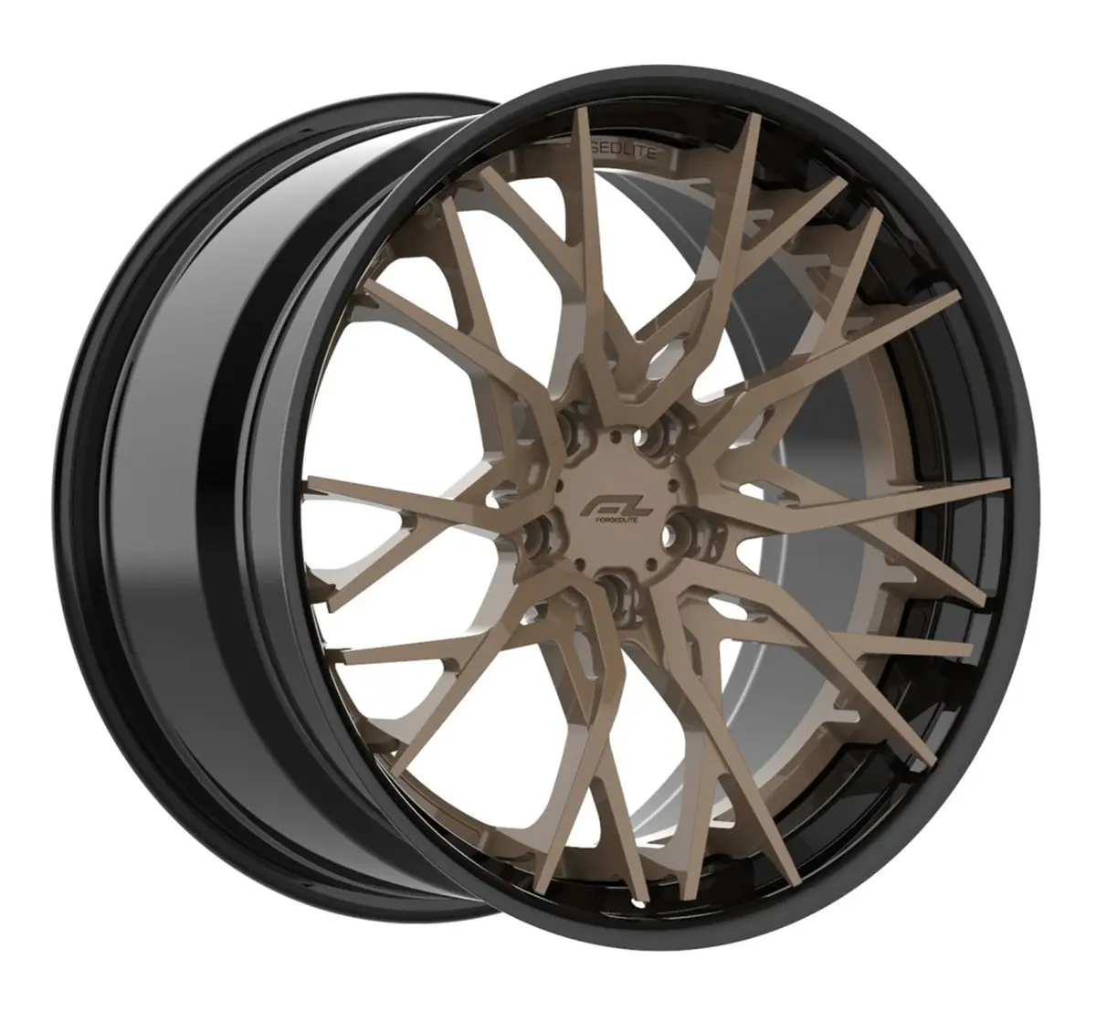 Forgedlite Rs20 3Pc C8 Corvette 20X9" Front 21X12" Rear Wheel And Tire Package - Bronze W/ Black Lip 1