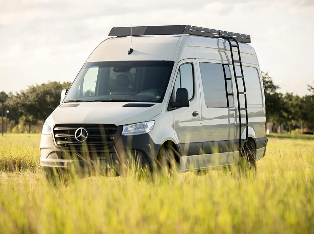 Flatline Van Co The Standard Roof Rack For Sprinter 144 High Roof 1